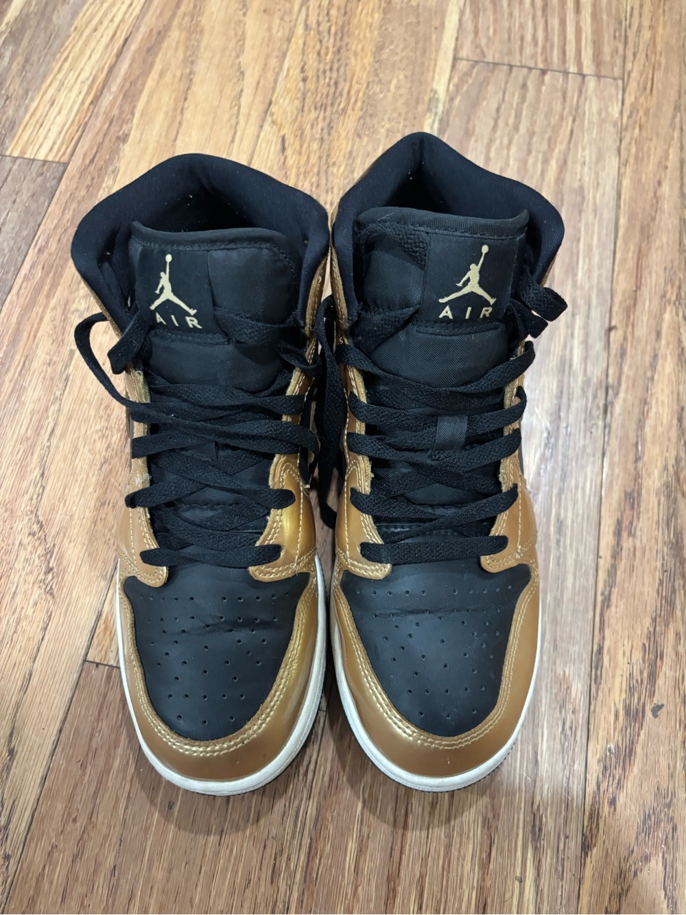 Nike Kids Black and Gold High-Top Sneakers
